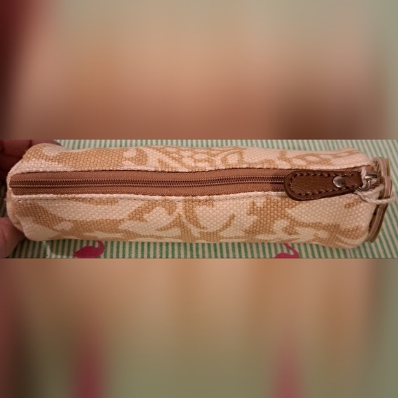 Spartina 449 Beige Jute Canvas Jewelry Makeup Cosmetic Beauty Travel Pouch Bag - Picture 6 of 7